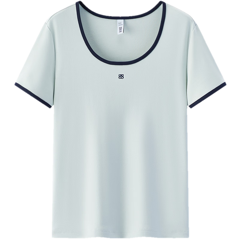 Semir Cooling T-Shirt | Mall Same Style Women's Summer Short Sleeve Color Block U-Neck Slim Fit 2026 Top 101326100003