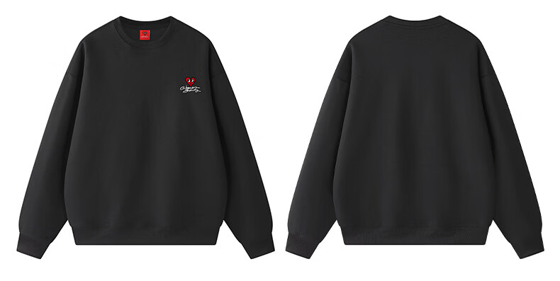 Charles Heart Sweatshirt Unisex Couple Casual Crewneck Love Heart Print Loose Fit Youth Simple Top Khaki 2XL 12