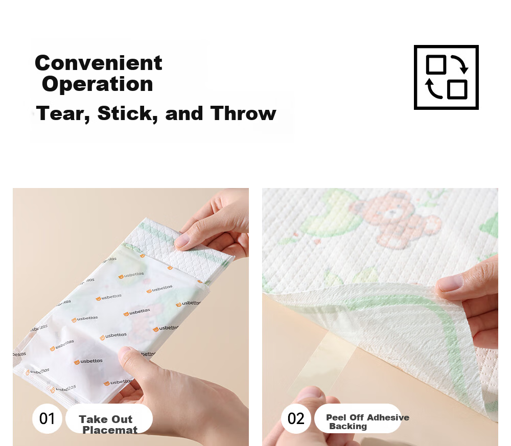 Betis Disposable Baby Placemat Portable Outdoor Table Mat Infant Oil-proof Waterproof Kids Placemat High Chair Tablecloth 24