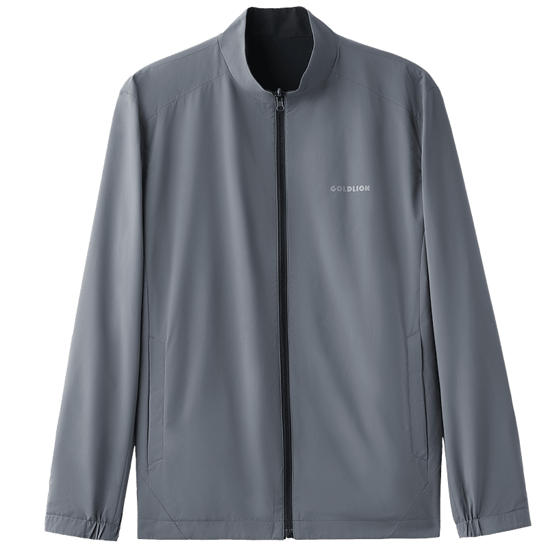 Goldlion [Reversible] 26 Spring Summer Men's Jacket Stand Collar Cloud-Feel Comfortable Commuter Casual Coat Dark Gray 2XL