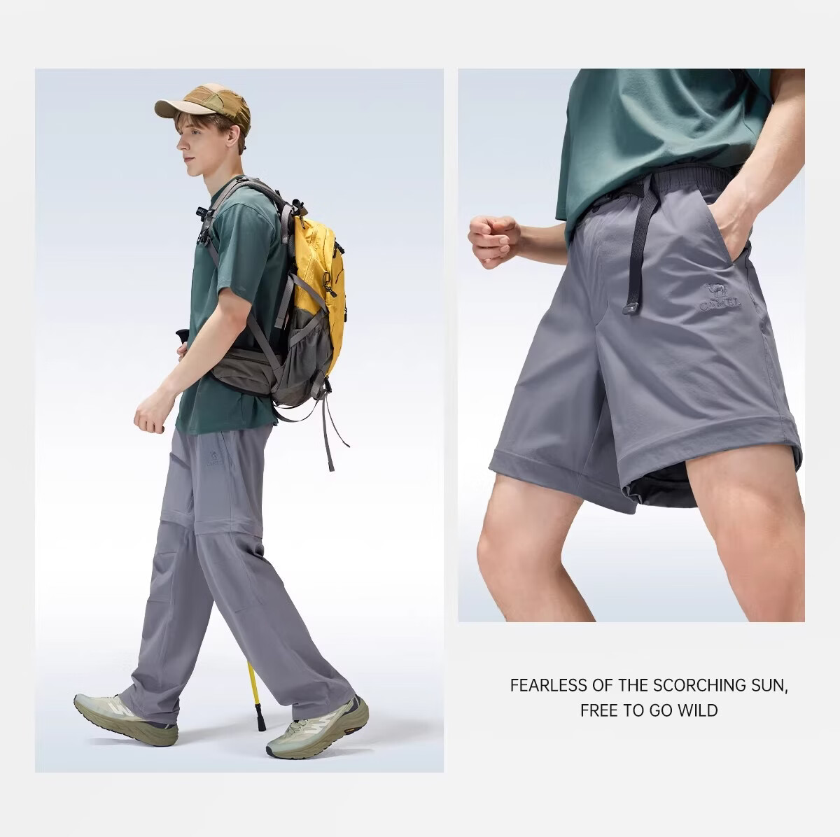 CAMEL [Wang Junkai Edition] Outdoor Quick-Dry Military Pants 26 Spring Summer Cooling Detachable Shorts Hiking Mountaineering Trousers 16