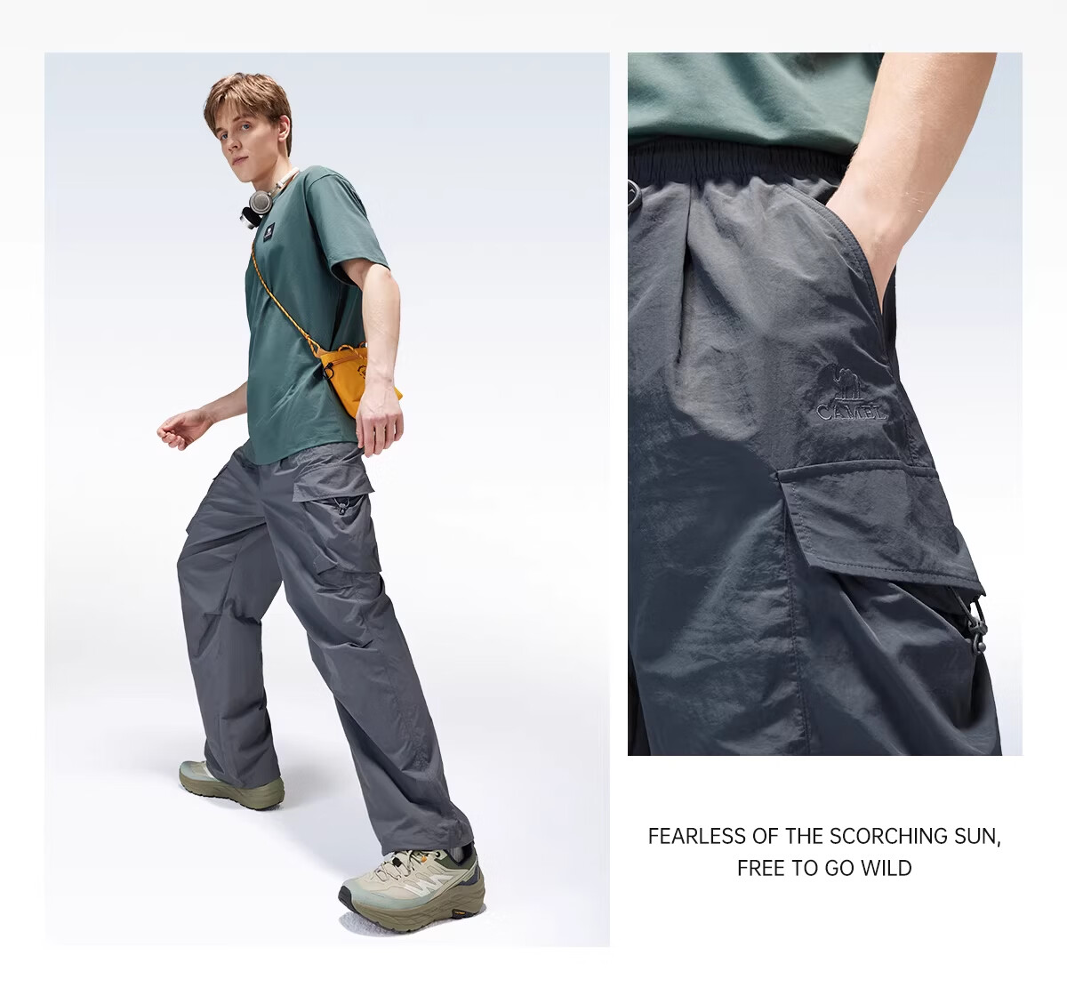 CAMEL Outdoor Quick-Dry Tactical Pants Men 26 Spring Summer Cooling Breathable Moisture-Wicking Sun-Protective Hiking Mountaineering Work Pants 9086 21