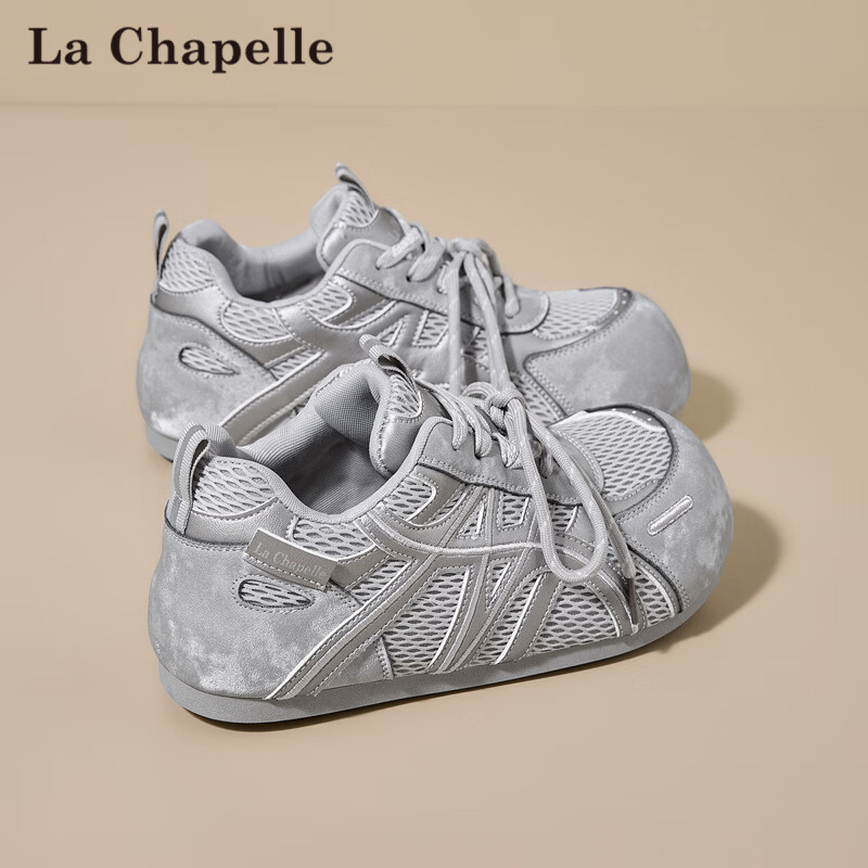 La Chapelle Women's Casual Mesh Low-Top Soft Sole Shoes 617 Gray Size 37