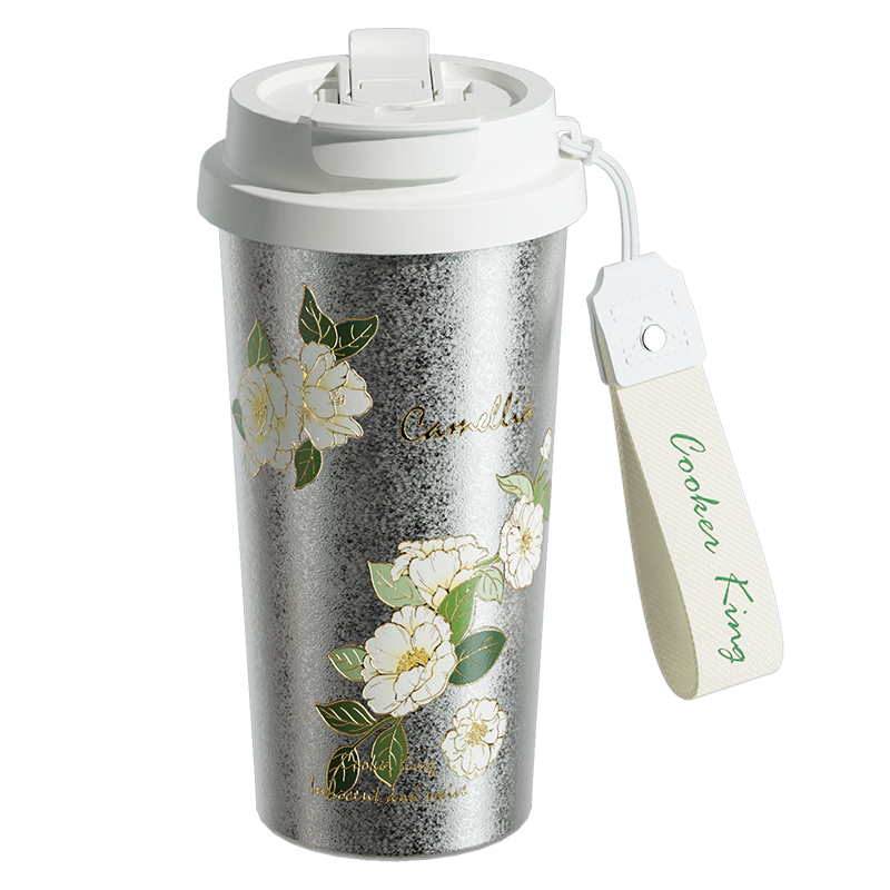 Chuida Huang Pure Titanium Coffee Cup Inner and Outer Pure Titanium High-end Gift Insulated 520ml (Camellia)