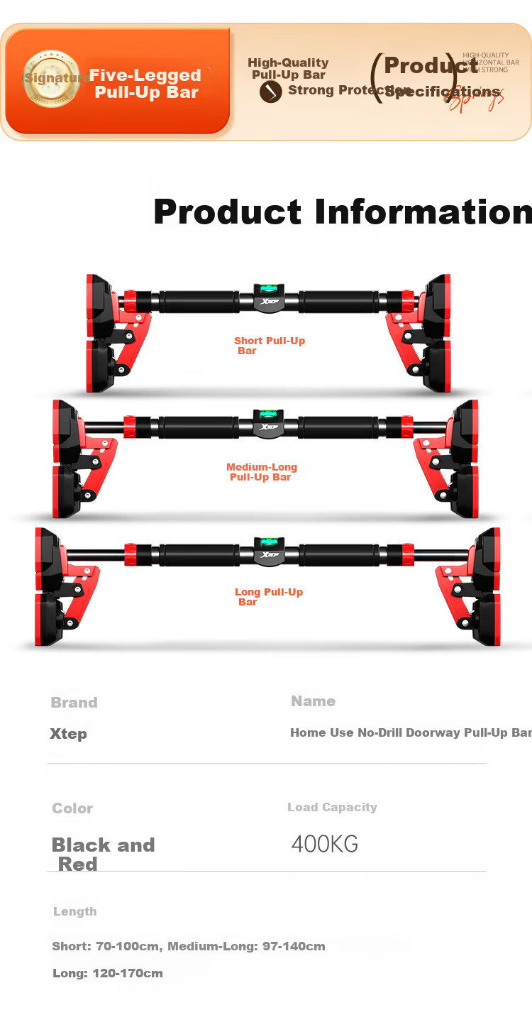 XTEP Indoor Pull-Up Bar Home Doorway Fitness Equipment for Children and Adults No Drilling Short Version 20