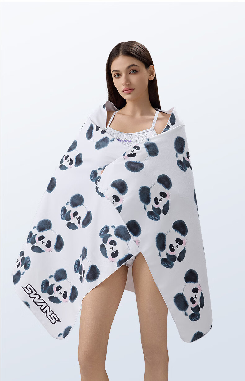 SWANS Quick-Dry Swimming Towel Portable Large Absorbent Bath Towel Unisex Warm Shawl Beach Towel Panda Design 9