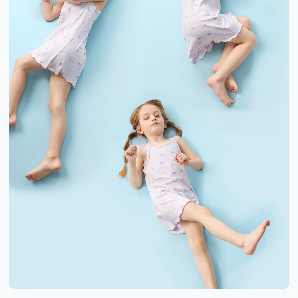 Betis Girls' Pajamas 2026 New Summer Thin Breathable Cool Strap Children's Homewear Base Dress 20