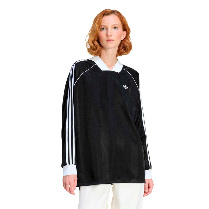 Adidas Originals Women's 3S JAQUARD LS Long Sleeve Top KD2897 Black XL 1
