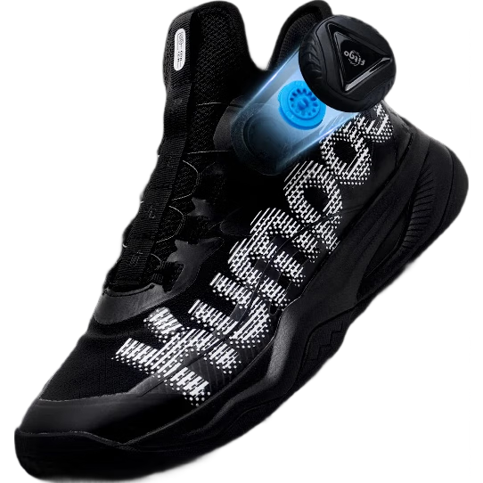 Kumpoo Badminton Shoes, Shock-Absorbing, Breathable, Wear-Resistant, Button Laces, Sports Shoes, Houyi PRO KH-G826S, Black, Size 42