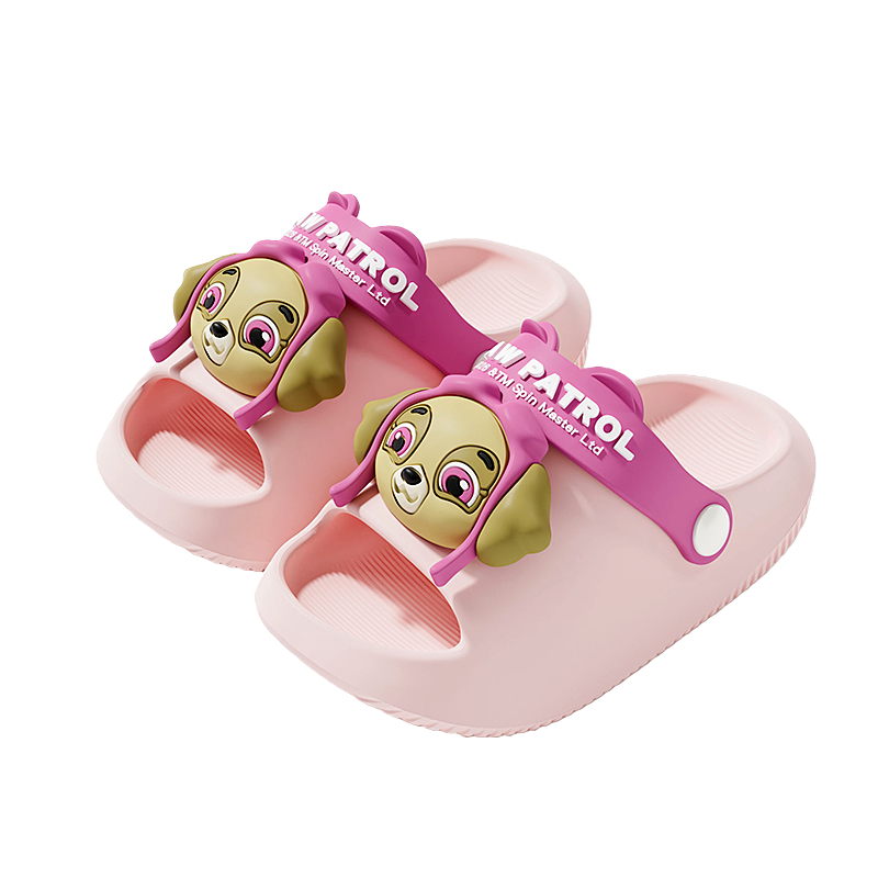 Papa Pig Kids Slippers Boys Girls Toddler Indoor Non-Slip Cartoon Paw Patrol Sandals Pink Size 14 (3-6 Years)