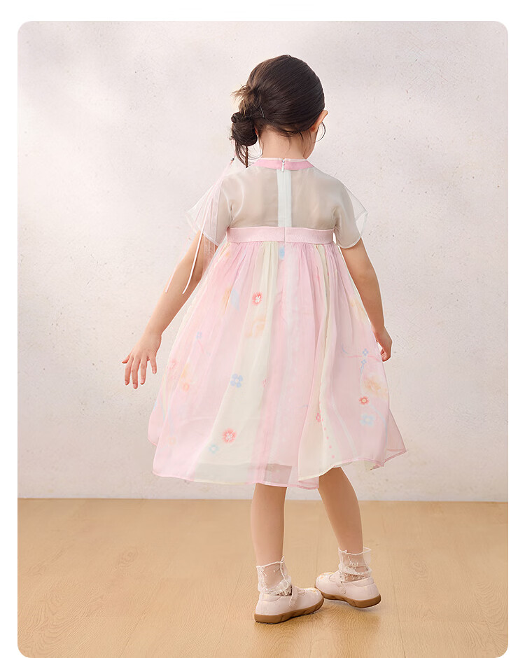 Balabala Kids Dress Children's Skirt 2026 Summer New Girls Baby Chinese Style Hanfu Ru Skirt Traditional Performance Costume 26