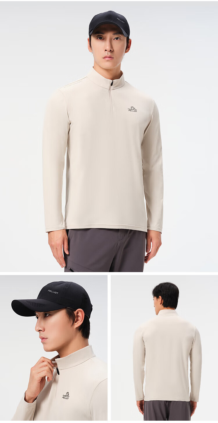 Pelliot Outdoor Quick-Dry T-Shirt Unisex Spring Summer Sports Casual Long Sleeve Stand Collar Breathable Running Hiking Shirt 115316032 9