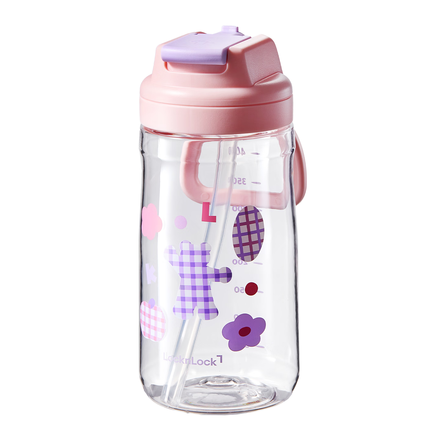 Lock&Lock Kids Water Bottle 6-12 Years Summer Straw Cup Student School Portable Tritan Bottle