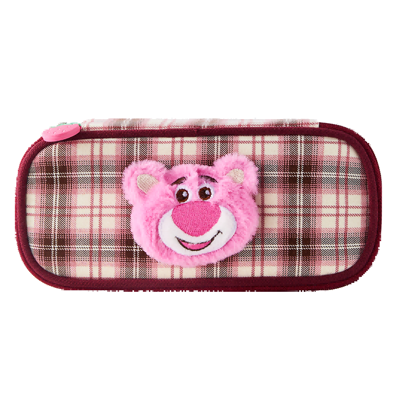 Disney Strawberry Bear Plush Large Capacity Pencil Case for Elementary and High School Students Graduation Gift Girls Stationery Bag