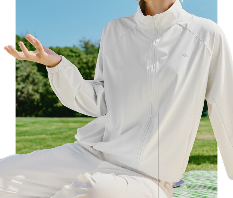 Beneunder Women's Sunscreen Jacket UV Protection Quick-Dry Loose Stand Collar Casual Outdoor AL002 Frosty White XXL 8