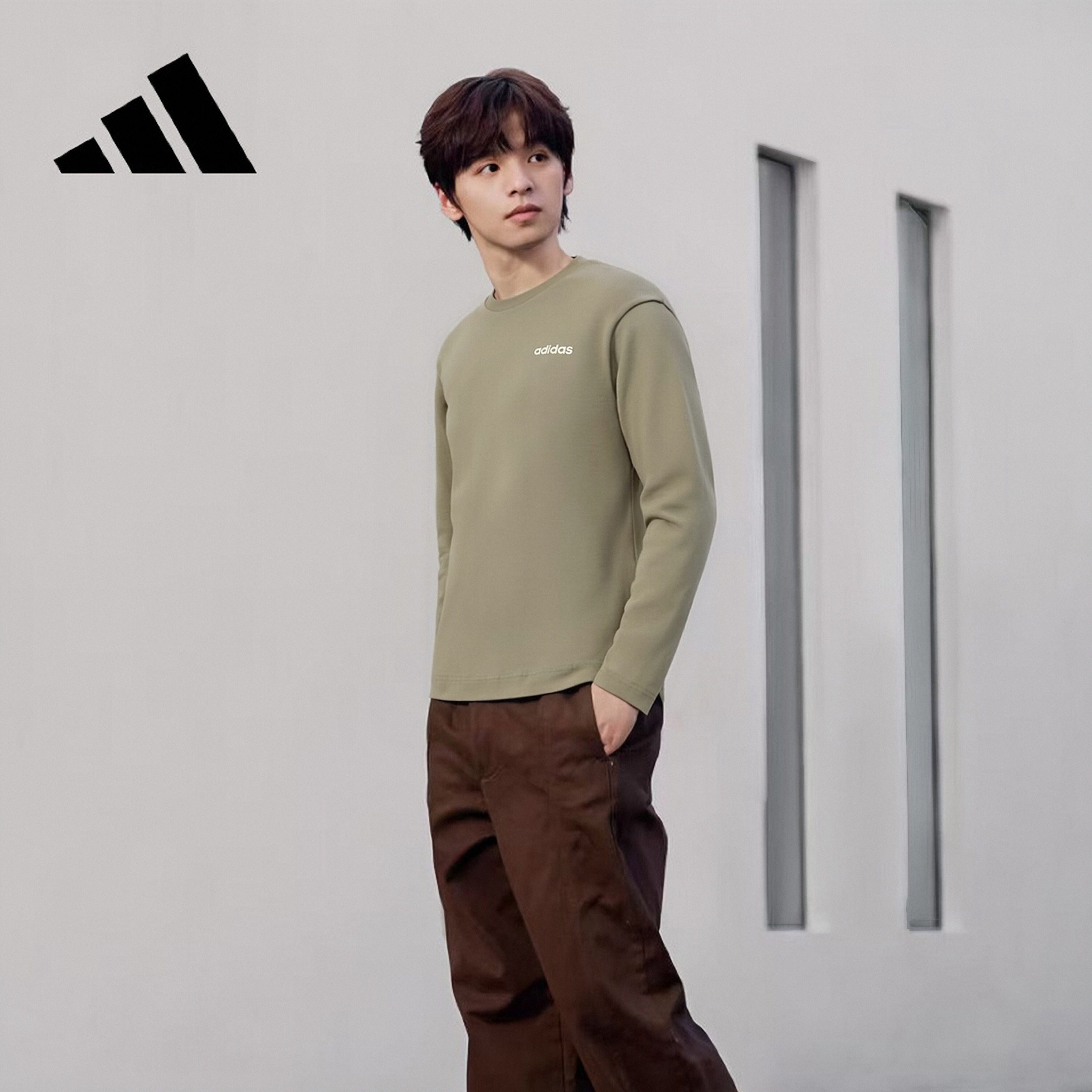 Adidas Unisex Fashion Trend Pullover Cotton Sweatshirt JL9531 Earth Brown M