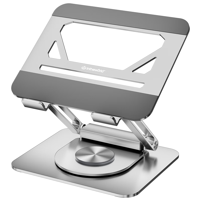 Jichuan 360° Rotatable Laptop Stand Cooler with HUB Expansion to HDMI Display Dock USB Splitter Adjustable Height Desktop Vertical Riser