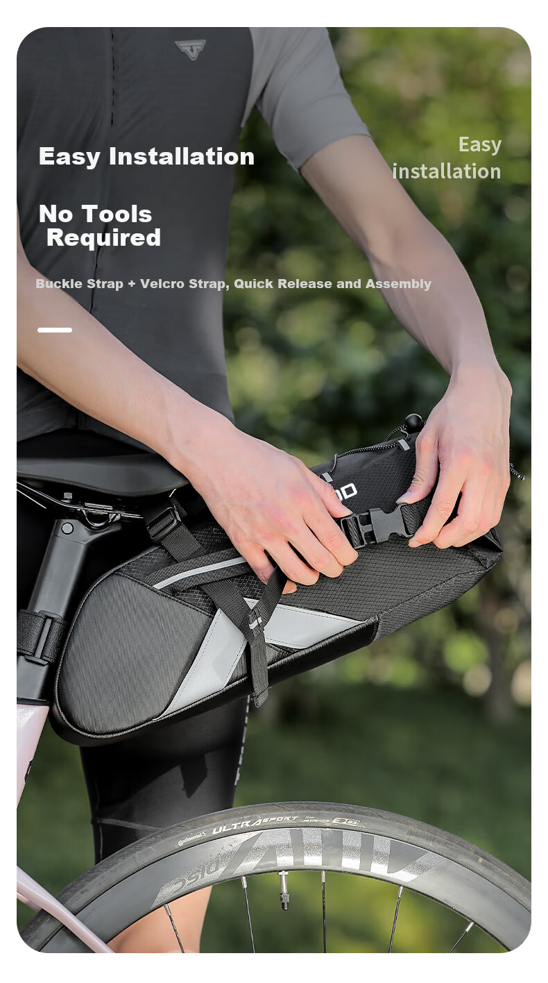 TOSUOD Road Bike Saddle Bag Large Capacity Waterproof Seat Pack for Long-Distance Cycling on Sichuan-Tibet Route Mountain Bike Tool Storage Bag 4