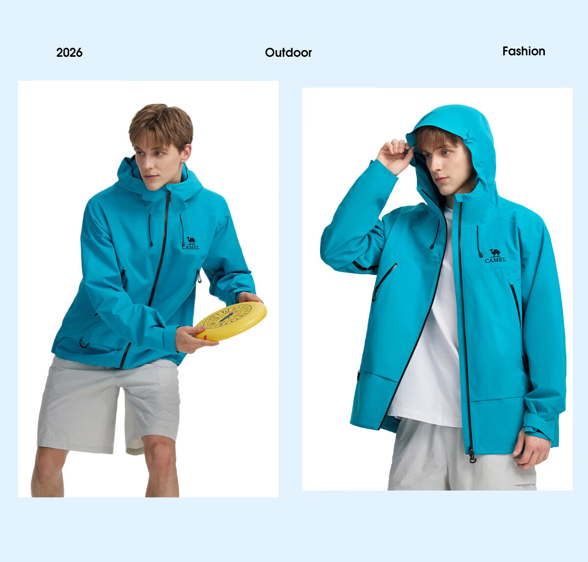 CAMEL Zhangjiajie Qixing Mountain Outdoor Challenge Edition Color Shell Waterproof Hard Shell Jacket for Men 30