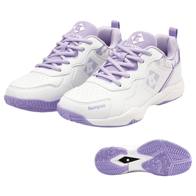 KUMPOO 2025 New Badminton Shoes Luying D21 Breathable Non-Slip Wear-Resistant Xunfeng Professional Sports Shoes White/Purple Size 38