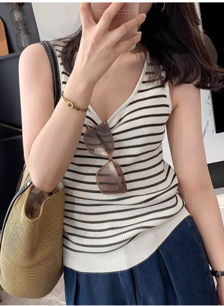 Audifine Women's Spring Summer Wide Strap Tank Top Sleeveless Fashion Basic Layering Black 2