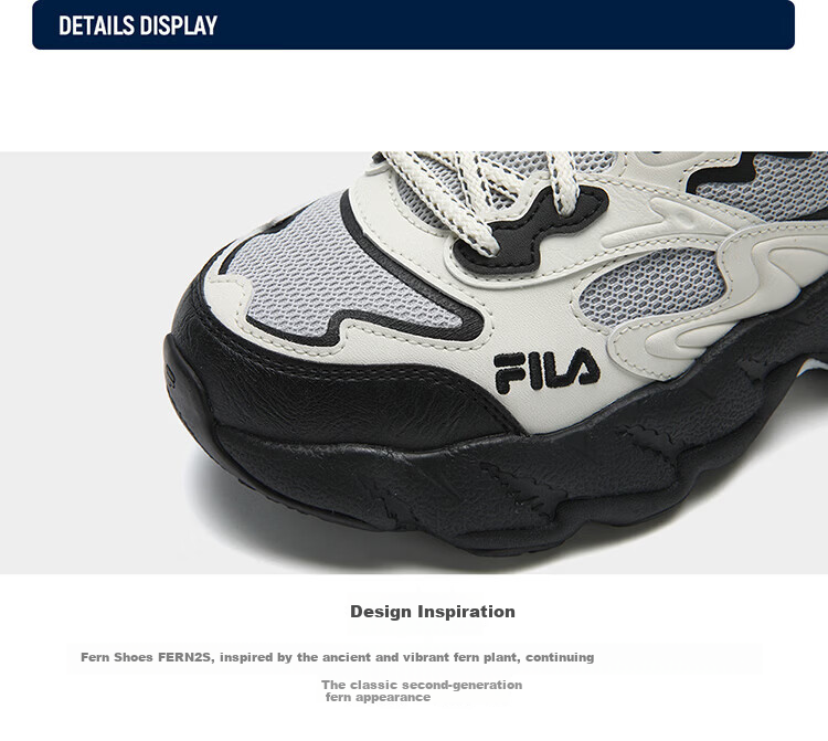 FILA Official Yang Mi Same Style Fern 2S Women's Dad Sneakers 2026 Spring Casual Platform Sports Shoes 36