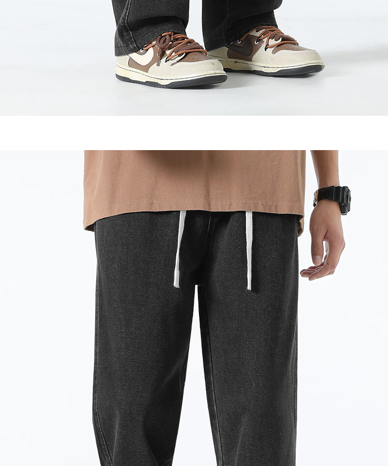 JEEP SPIRIT Men's Straight Loose Fit Jeans 2026 Spring Autumn New Casual Blue Trousers for Men 25