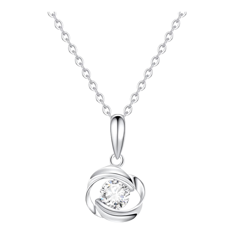 Fanci Mobius Ring White Necklace Women's Clavicle Chain Birthday Gift Jewelry for Girlfriend