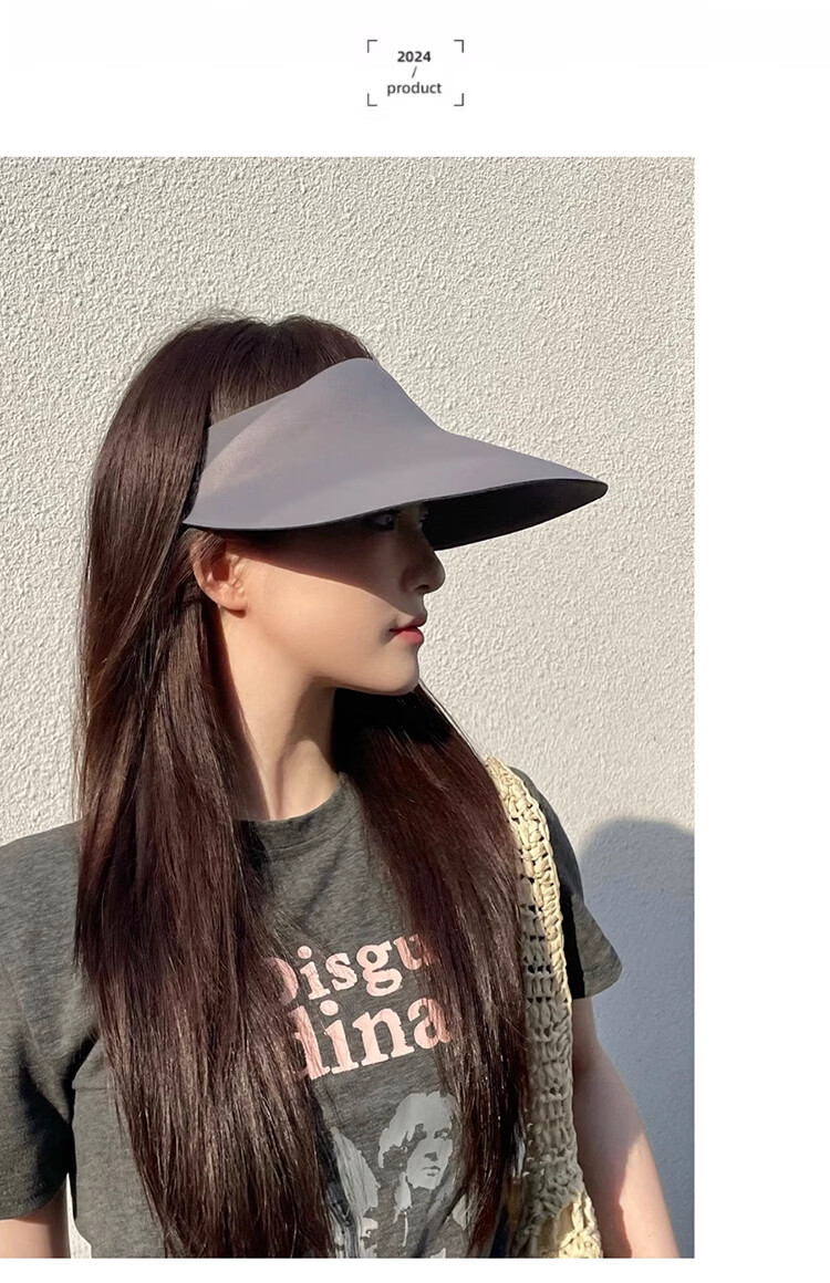 Huili Sun Protection Hat, Sun Visor, Women's UV-Resistant Cap, 2026 New Style, Face-Slimming, Seamless, Wide-Brimmed, Egg-Shaped Topless Hat 11