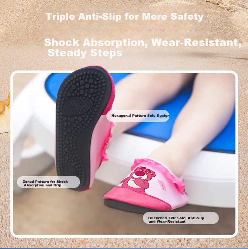 Disney Kids Beach Shoes Non-Slip Snorkeling Socks Boys Girls Swimming Water Shoes D95900 Pink Strawberry Bear XL 10