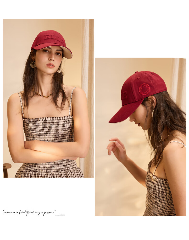 ELLE Baseball Cap for Women, All-Season Sun Protection Hat, Large Circumference High Crown Visibly Small Brim Cap for Men, Gift 11