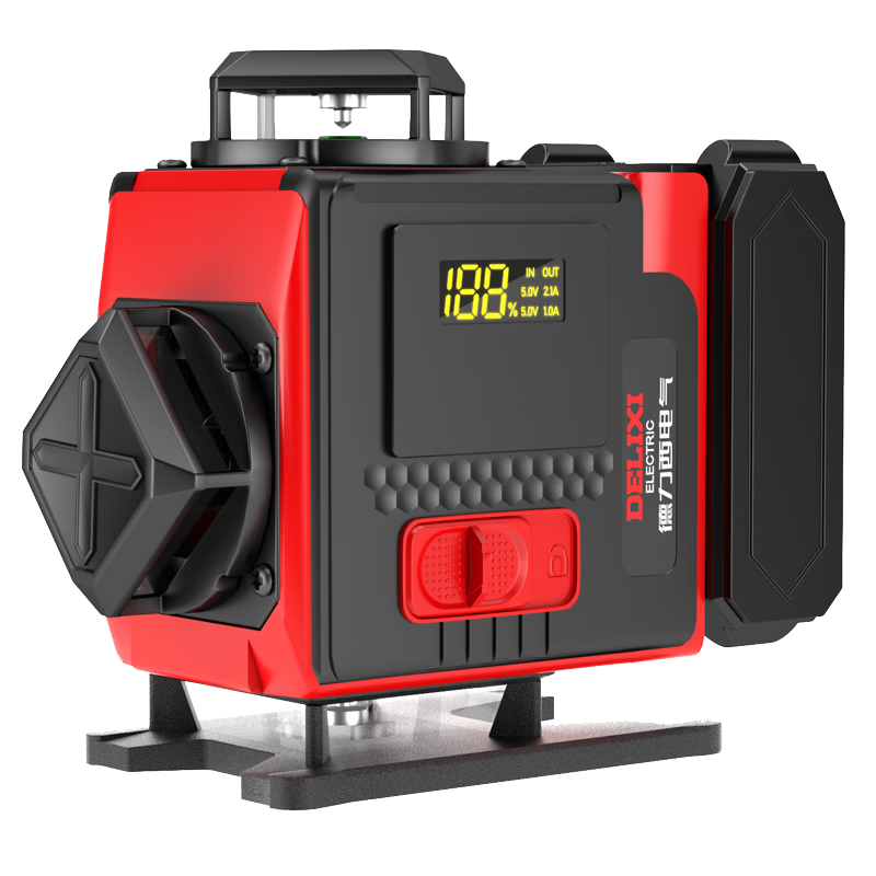 DELIXI ELECTRIC Green Light 12-Line Infrared Level, Dual Battery High-Precision Strong Light Fine Line Automatic Leveling Laser for Outdoor Construction Sites