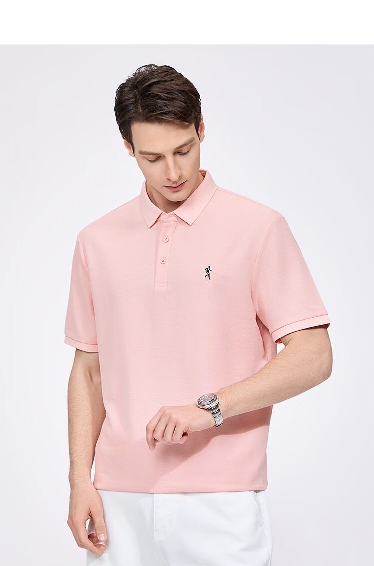 Dance with Wolves [Instant Cooling] Premium Fabric Summer Men's Commuter Antibacterial Short Sleeve Polo Shirt 001 Black XL 25