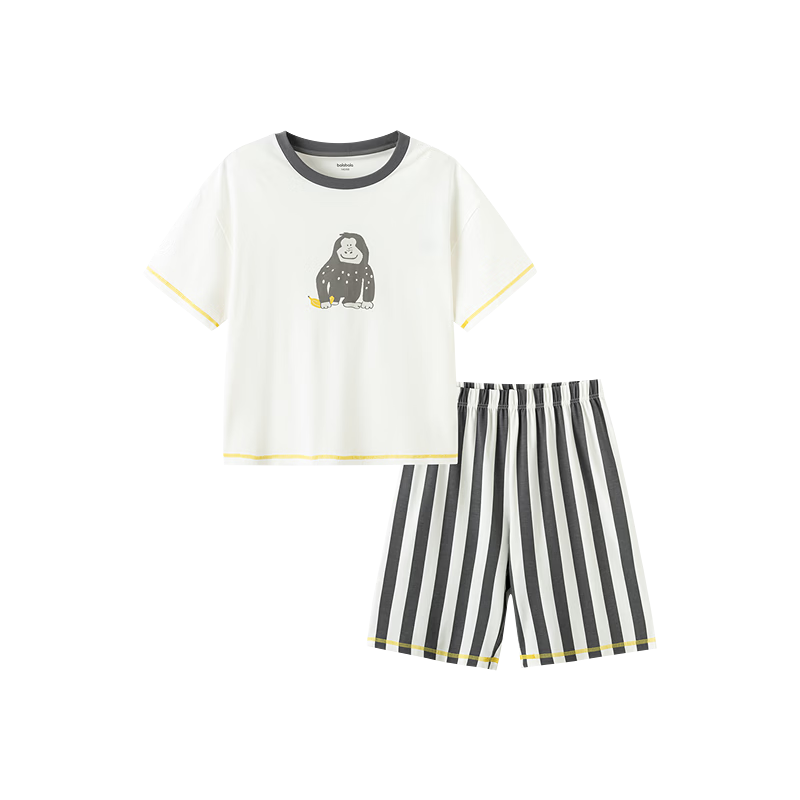 Balabala Kids Summer Pajama Set Boys Short Sleeve Homewear Baby Cool Antibacterial Comfortable