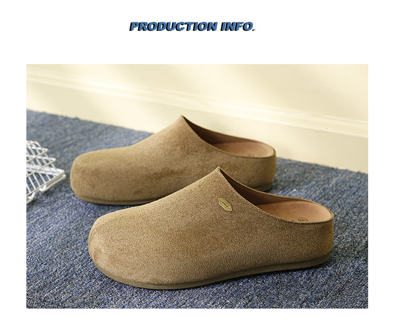 HUANQIU Men's New Retro Birkenstock Style Casual Flat Closed-Toe Slip-On Shoes 3