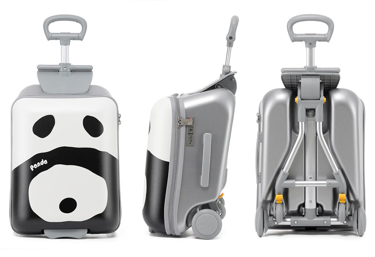 DELETE Kids Ride-On Luggage Suitcase with Detachable Handle for Travel and Boarding 17