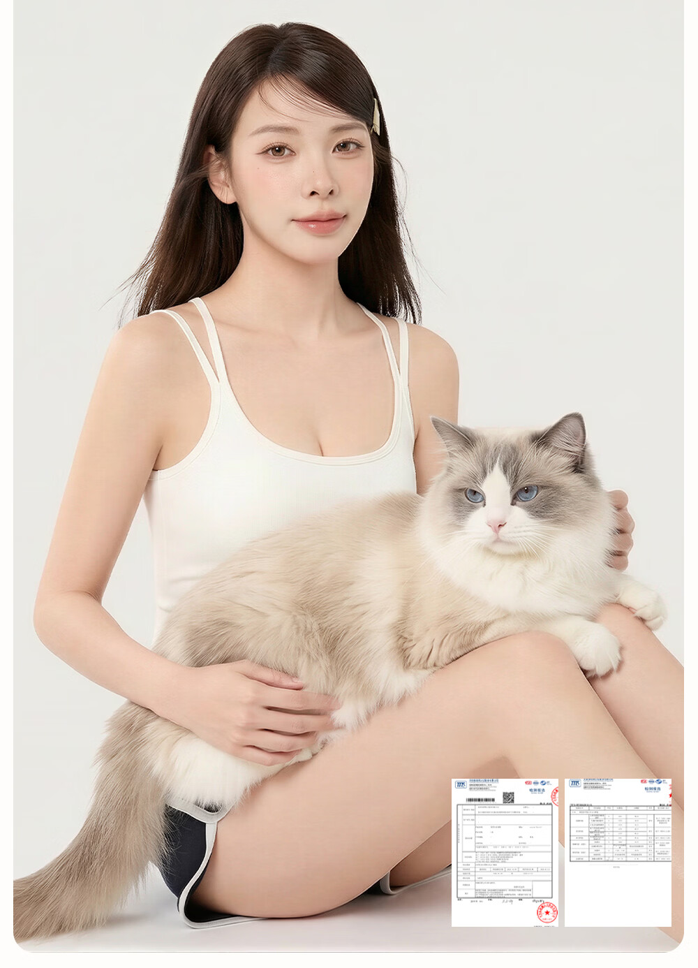 SecretWorld Zhao Jinmai Style Women's Camisole with Chest Pad, Bra-Free Integrated Back Design, White Outerwear and Innerwear 42