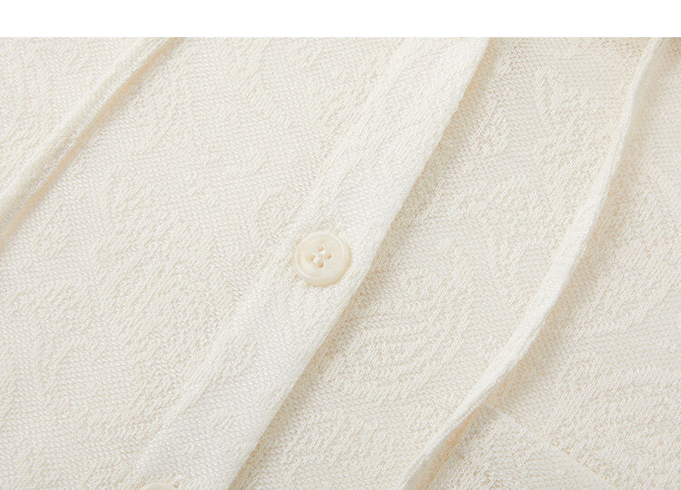 Demana [Simple Elegance] Spring Lightweight Hooded Jacquard Drop Shoulder Shirt Loose Fit Petite Women's Blouse 13