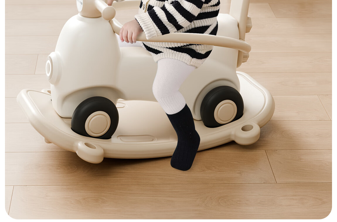 Hobby Tree Baby Bouncer Trampoline Rocking Horse Ride-on Car Multifunctional Toddler Anti-Fall Wooden Horse Toy Birthday Gift for Boys and Girls 14