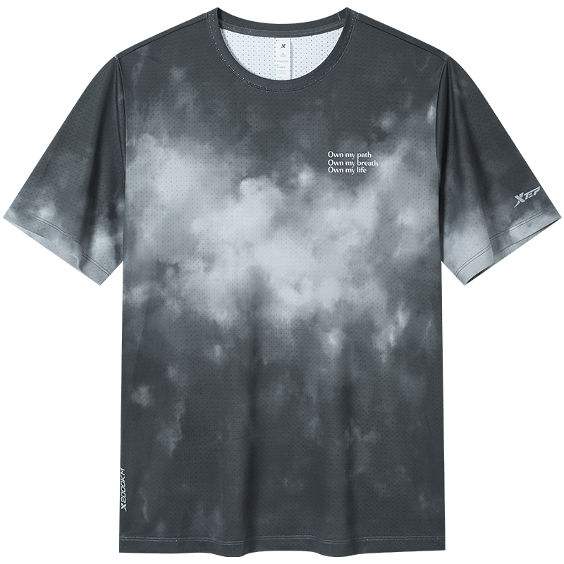 Xtep 2000KM FUN Breathable Quick-Dry Running Printed Moisture-Wicking Summer Short Sleeve Shirt