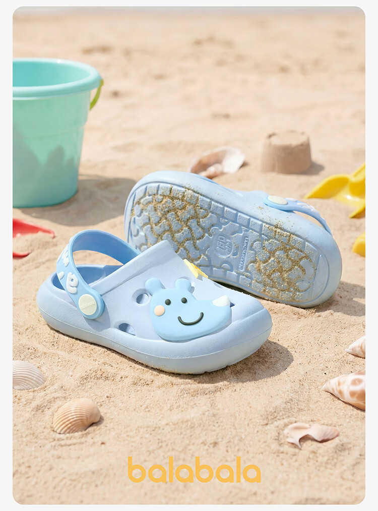 BALABALA Kids Slippers Girls Summer Cartoon Indoor Hole Shoes Cute Breathable Soft Sole Boys Beach Sandals 22
