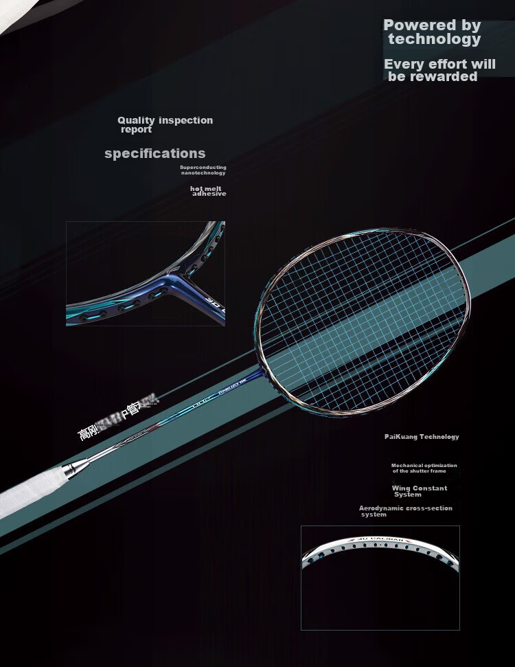 Li-Ning Badminton Racket, Zhanji 5000 High-Elasticity Full Carbon Professional Racket, Advanced Competition Training Racket, 3U Unstrung 4