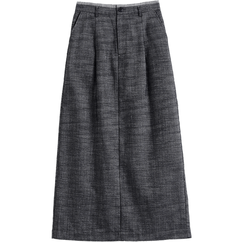 Demana Elegant Heiress Spring Cloud Oxygen Cotton Commuter Straight Small Size Elegant Mid-Length Women's Skirt