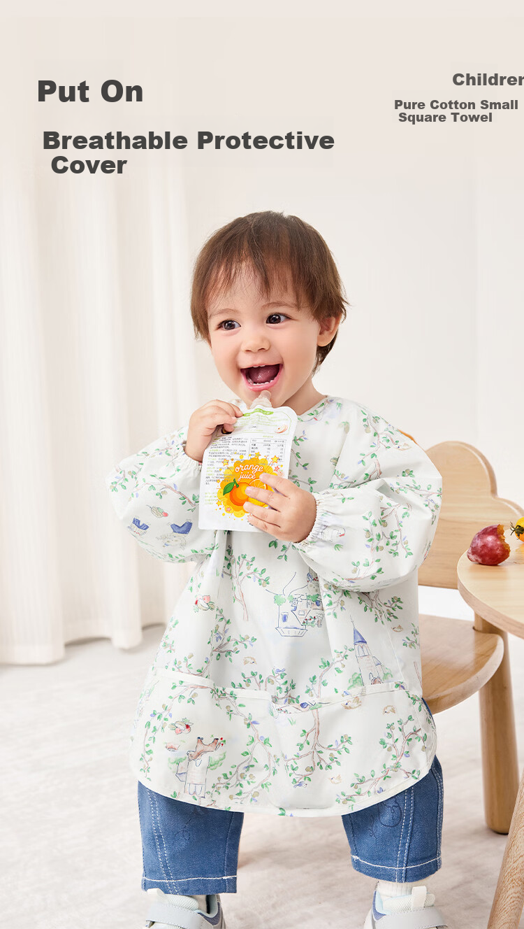 Balabala Baby Toddler Waterproof Bib Soft Lightweight Cute Practical Reverse Bib Apron 1