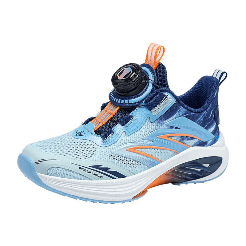 Bumblebee Kids Boys Sports Shoes 2026 Spring Children's Running Shoes D112431068 Orange/Deep Blue (Single Mesh) Size 32
