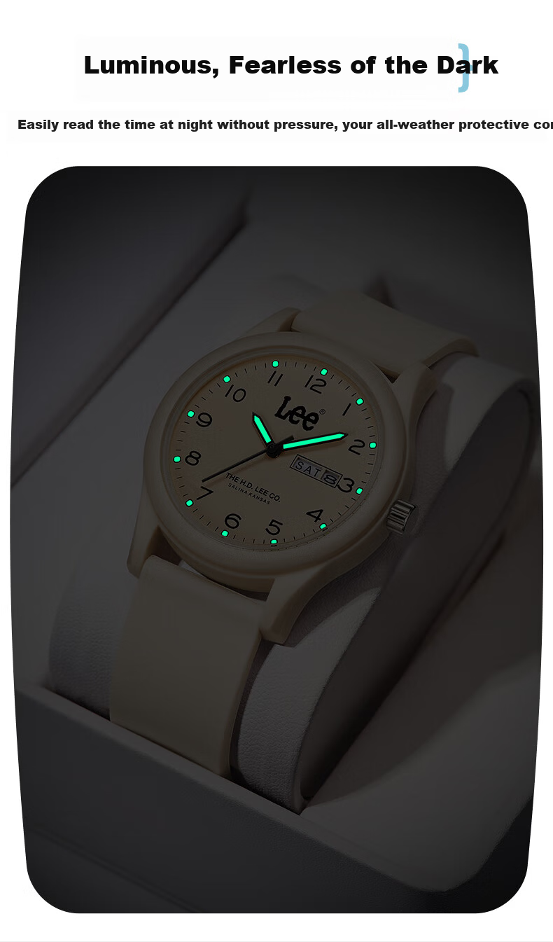 Lee Student Watch Calendar Youth Mechanical Exam Silent Pointer Unisex U553 Beige 8