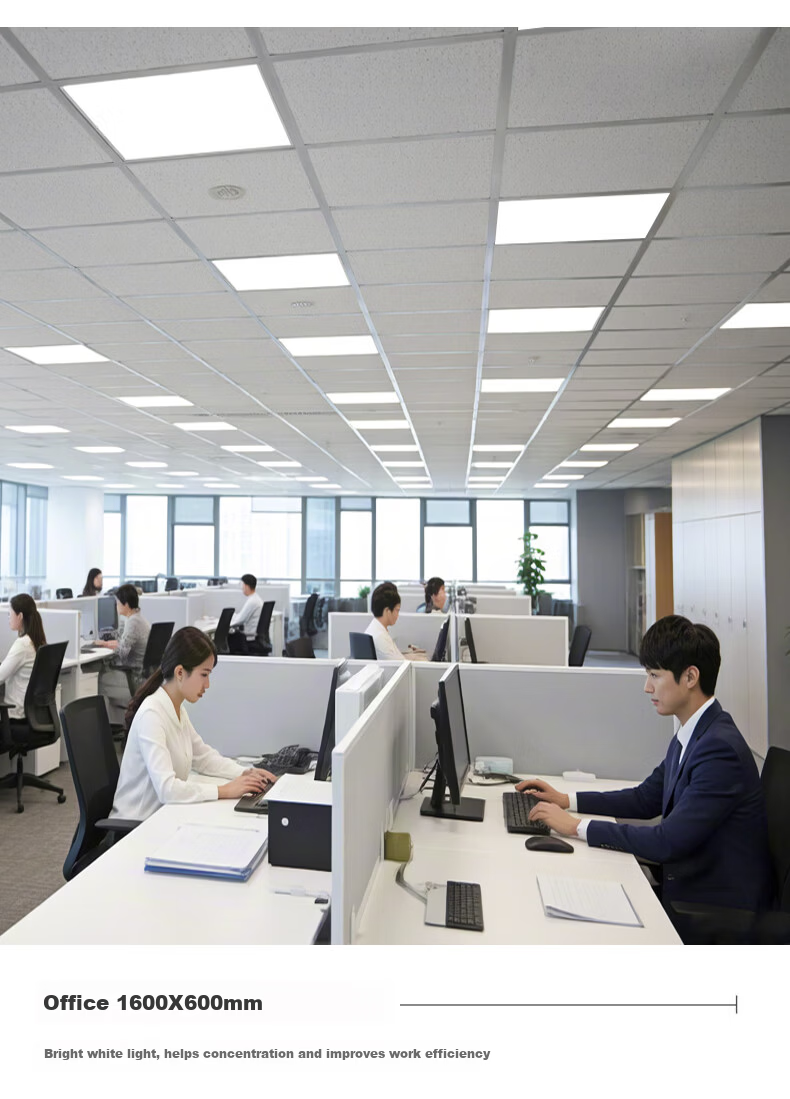 Huans Color Integrated Ceiling Square LED Panel Light Aluminum Buckle Plate Light 600x600 Flat Light Office Building Factory Ceiling Embedded Lamp 60x60cm White Light 48W (Single Pack) 5