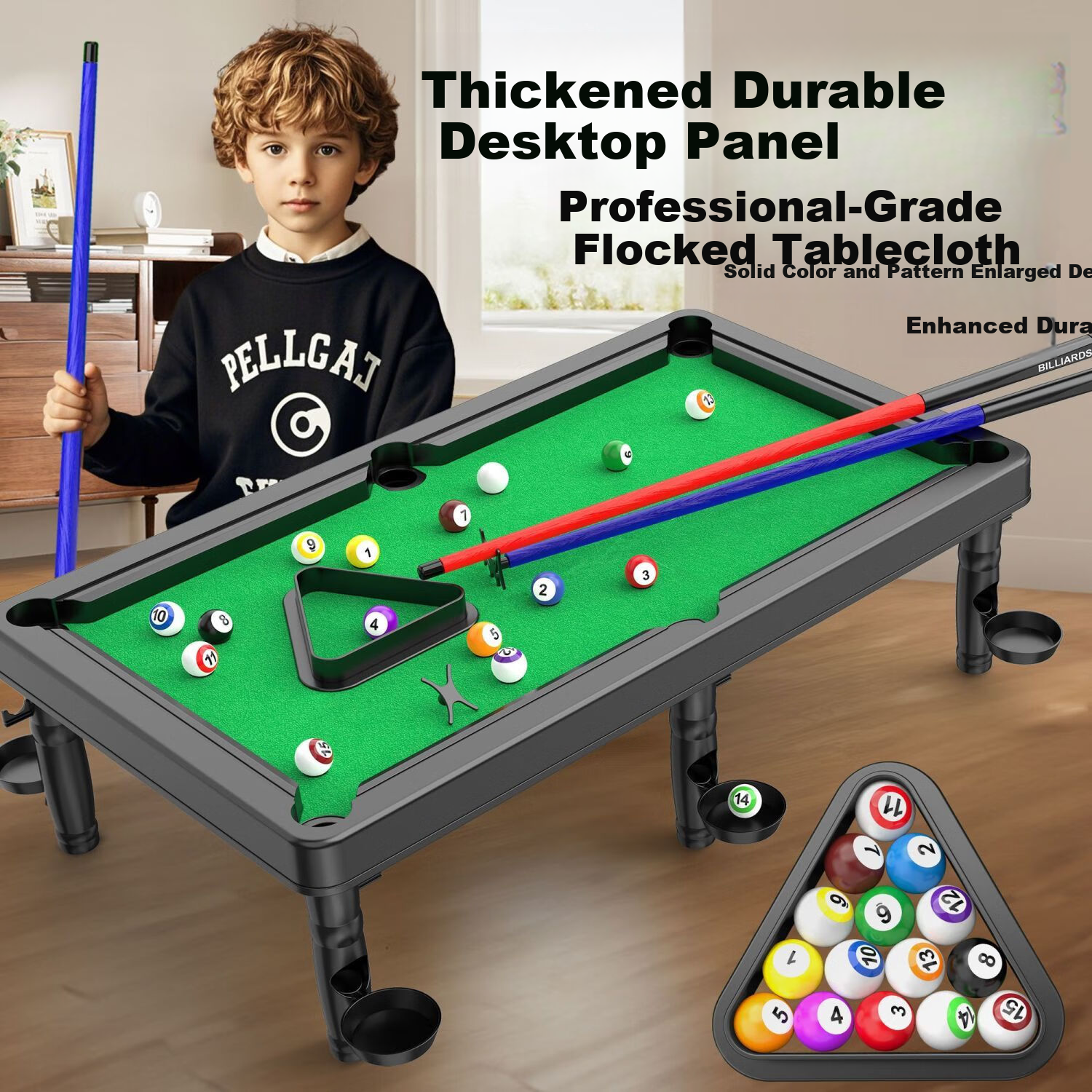 Aibilu Kids Mini Billiards Table Toy Home Pool Table Educational Game for Boys Parent-Child Interaction Birthday Gift
