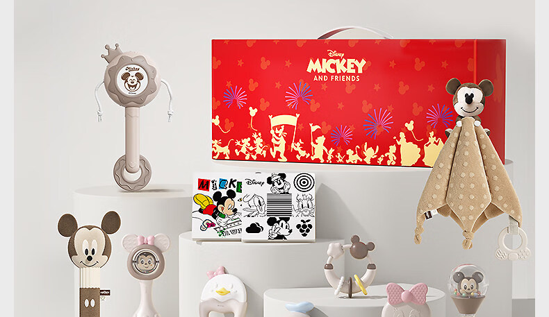Disney Newborn Welcome Gift Set Baby Gift Box Infant Gift Full Moon Gift Teether Rattle 2
