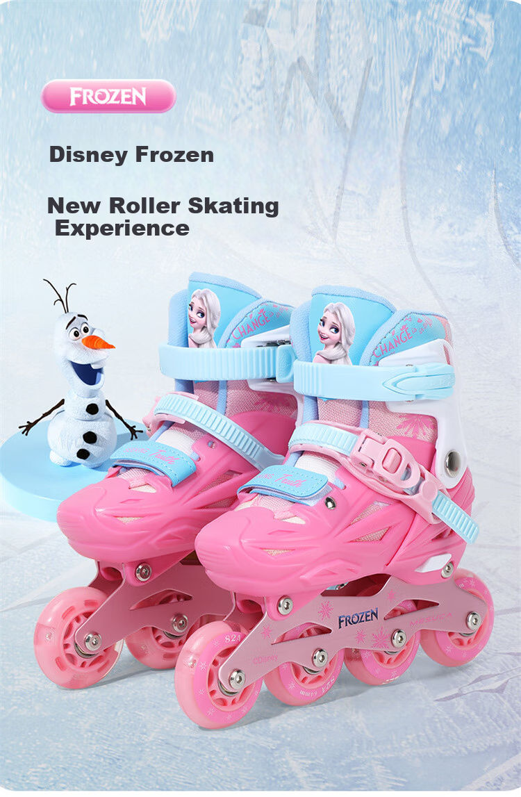 Disney Elsa Princess Roller Skates Kids Beginner Professional Inline Skates Single Row Gift 3
